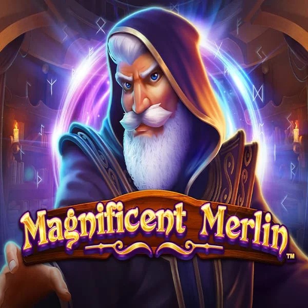Magnificent Merlin slot logo by Greentube at Trickz Casino